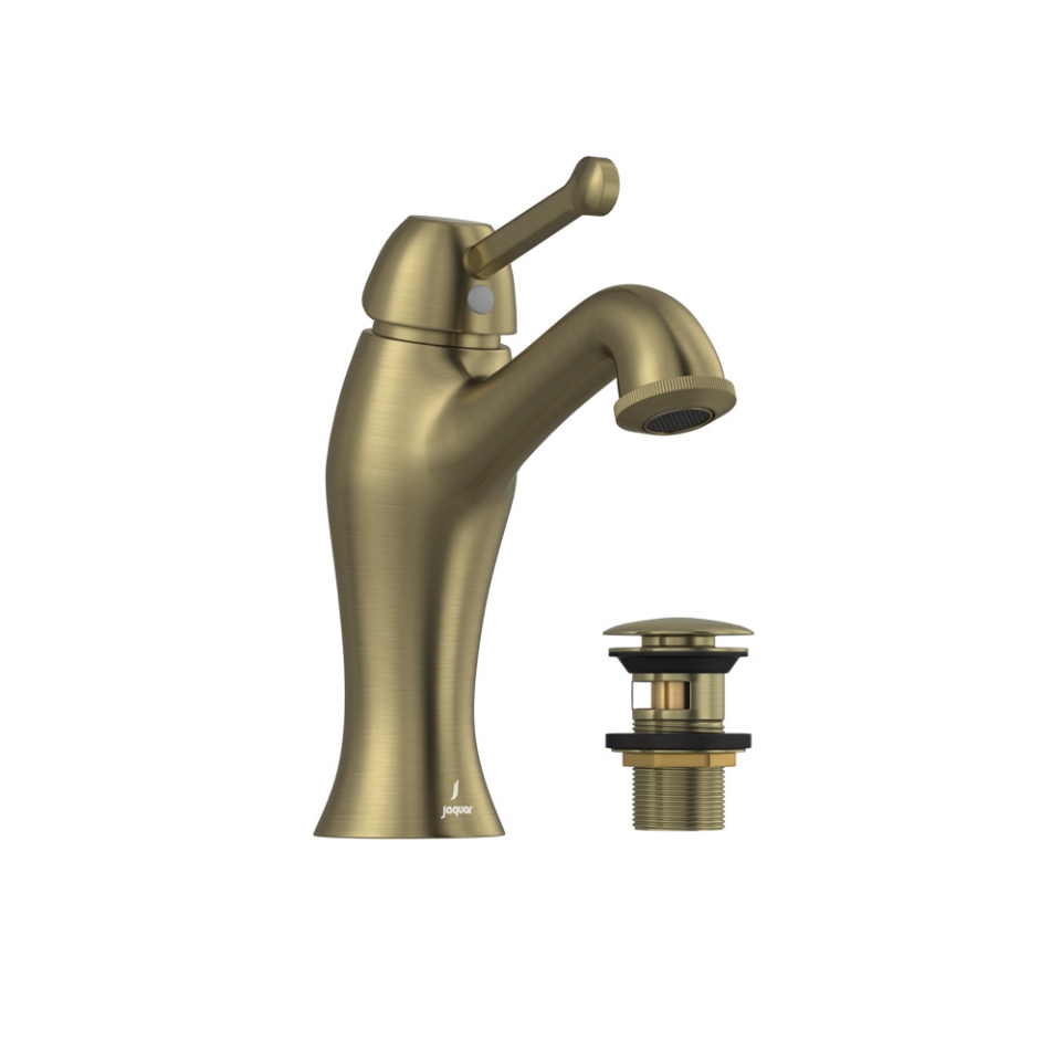 Picture of Single lever basin mixer with click clack waste - Antique Bronze