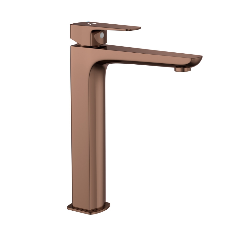 Picture of Single Lever High Neck Basin Mixer - Blush Gold Bright PVD