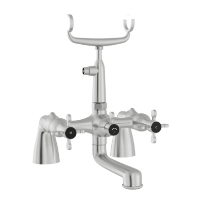 Picture of Bath & Shower Mixer with Telephone Shower Crutch - Stainless Steel