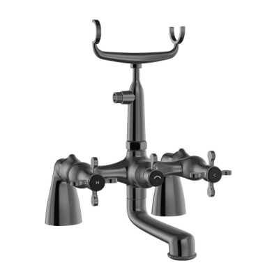 Picture of Bath & Shower Mixer with Telephone Shower Crutch - Black Chrome